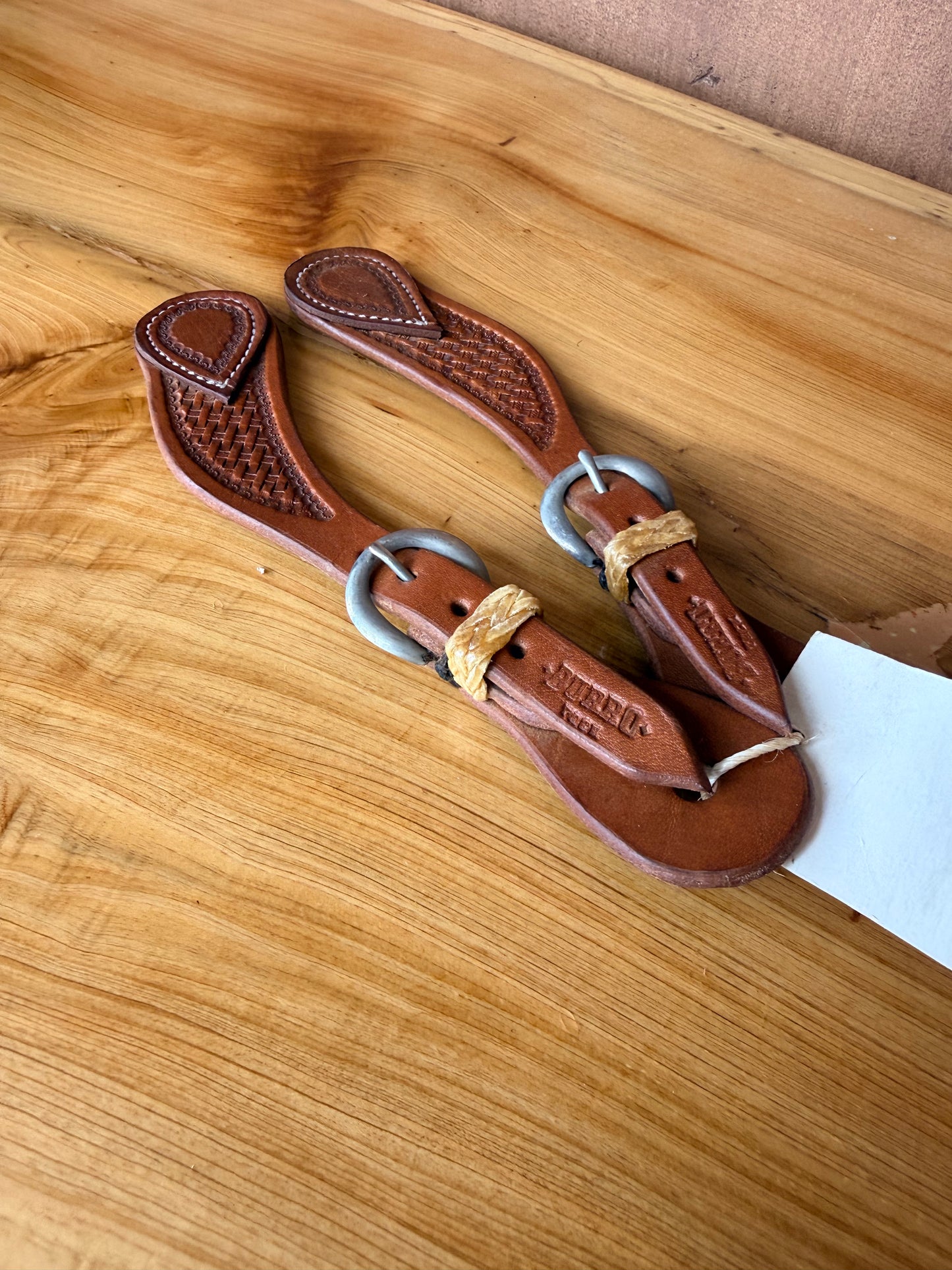 Youth Basket Stamp Spur Straps 17