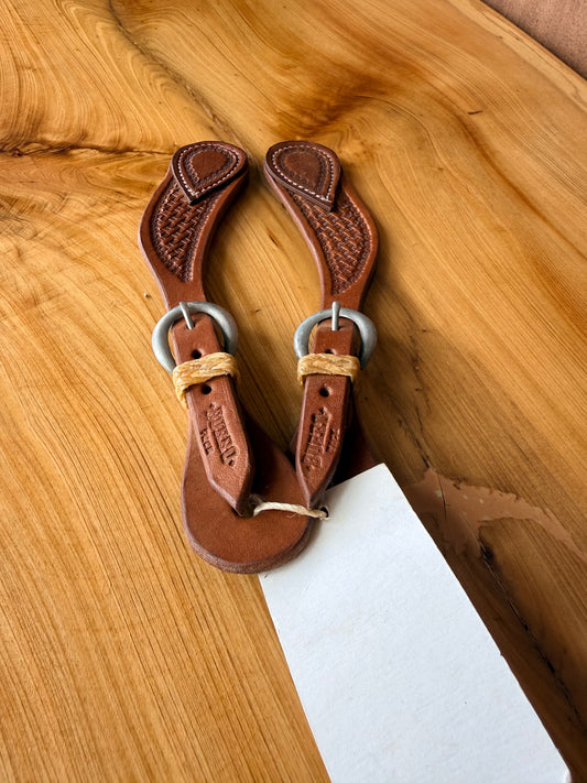 Youth Basket Stamp Spur Straps 17