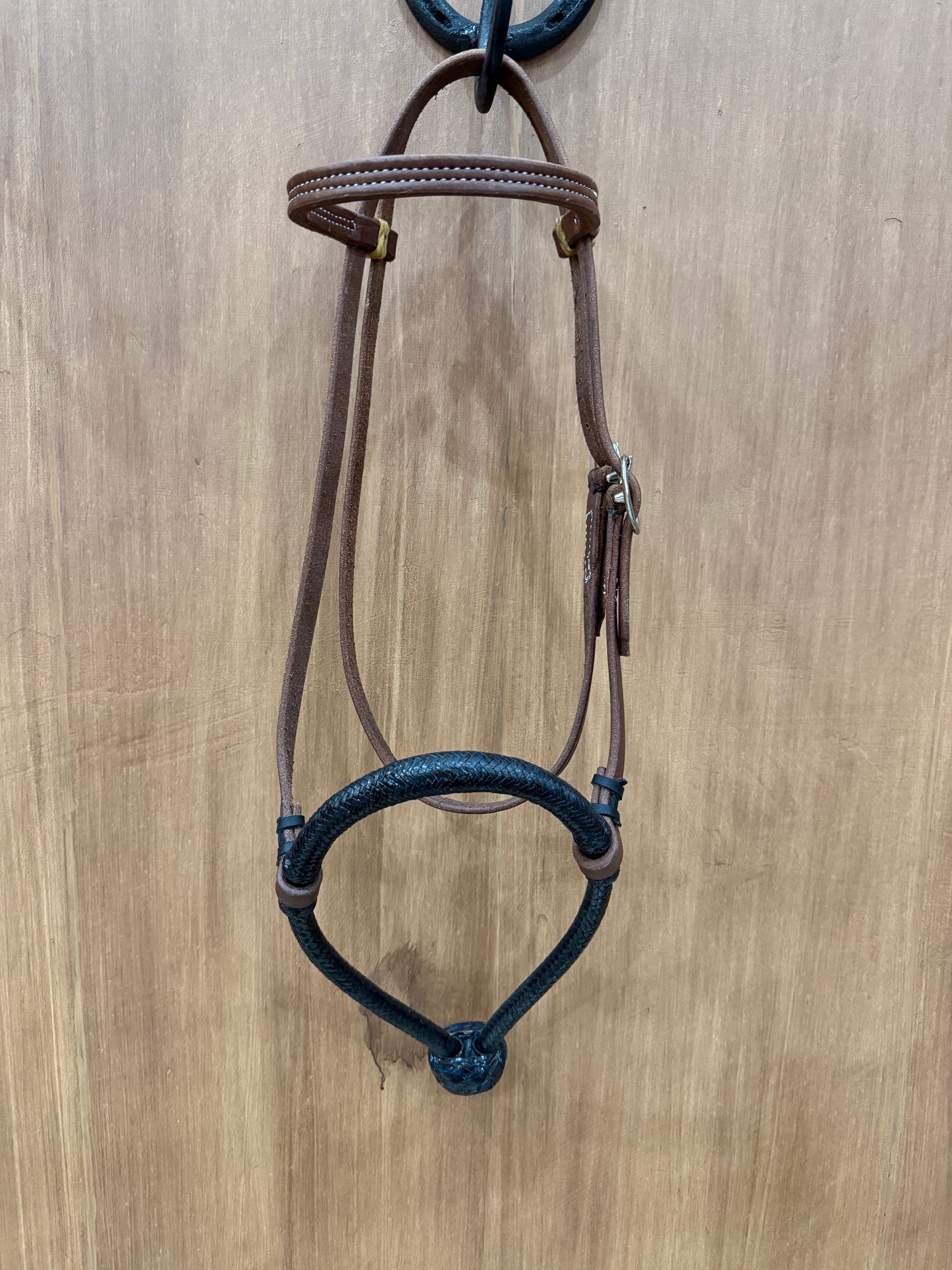 Rawhide braided 5/8" Hackamore bosal with Browband Headstall
