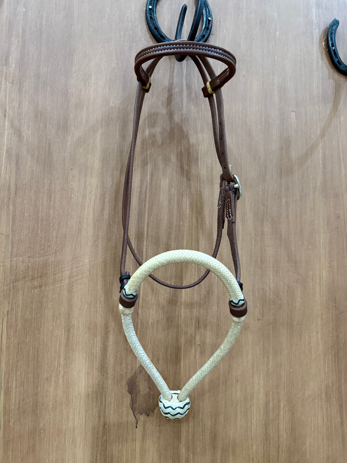 Rawhide braided 5/8" Hackamore bosal with Browband Headstall