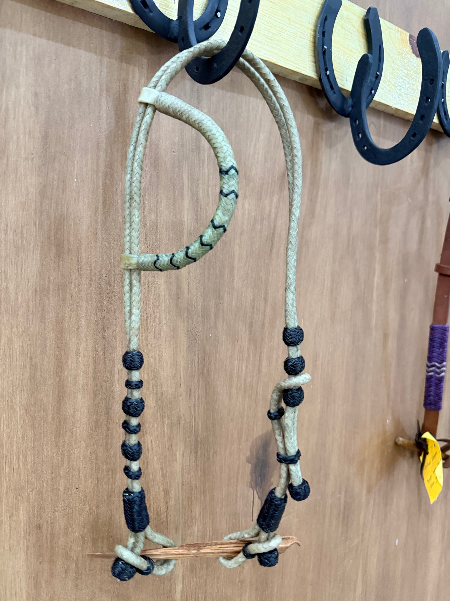Braided rawhide one ear headstall