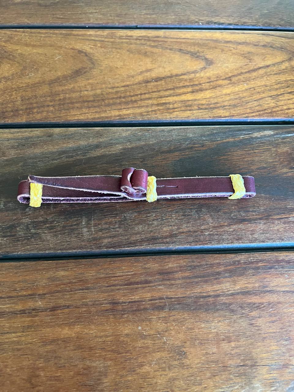 Double Button Curb Strap Rawhide Accents