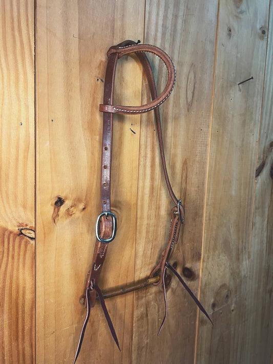 One Ear Two Buckles Old Harness Leather