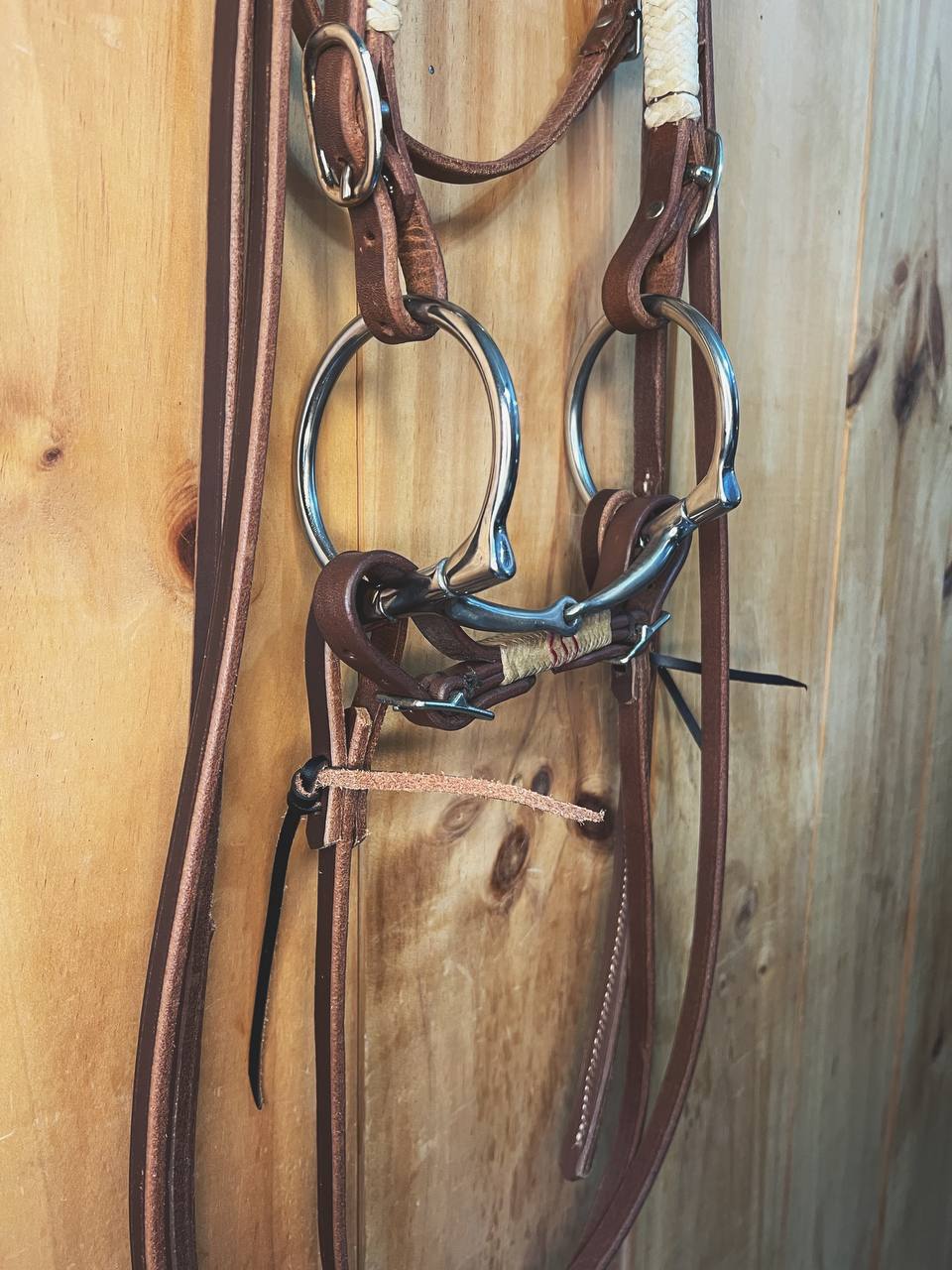 Snaffle bit rawhide headstall