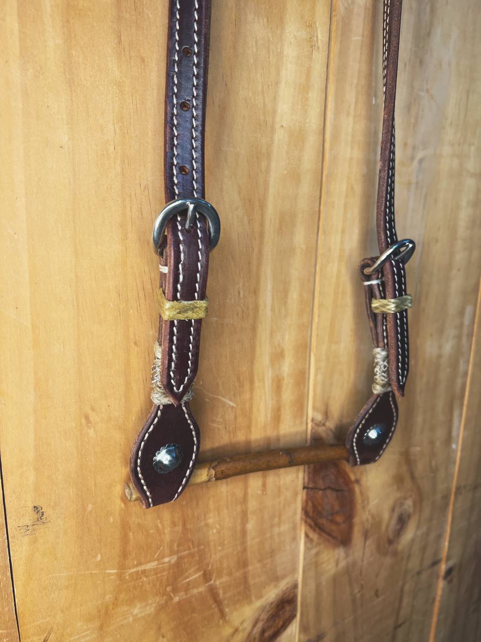 Latigo one ear rawhide headstall