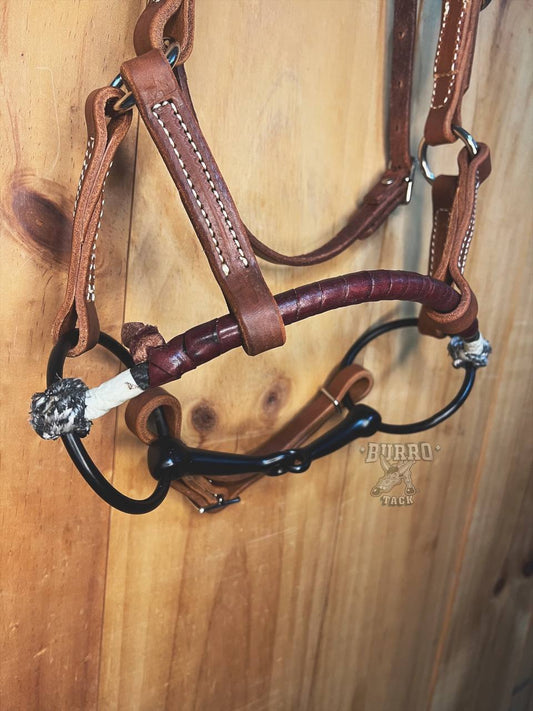 Side pull snaffle bit Rope nose cover